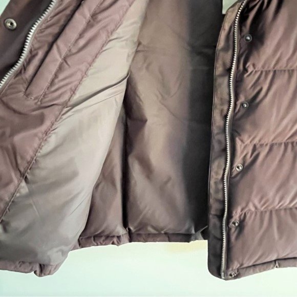 L.L. Bean Goose Down Filled Puffer Vest Removable Faux Fur Collar Size L - Picture 9 of 13